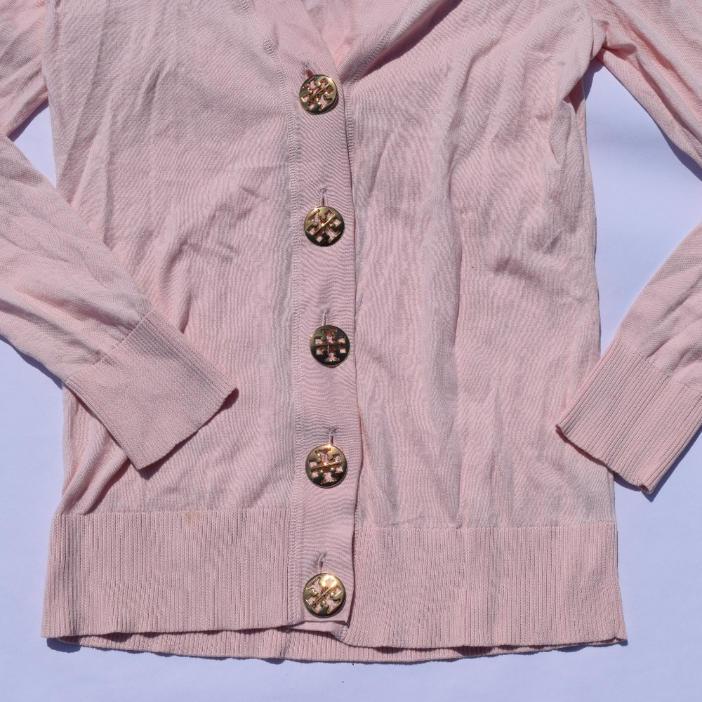 Tory Burch Oversized Cardigan with Logo Buttons - Picture 3 of 8
